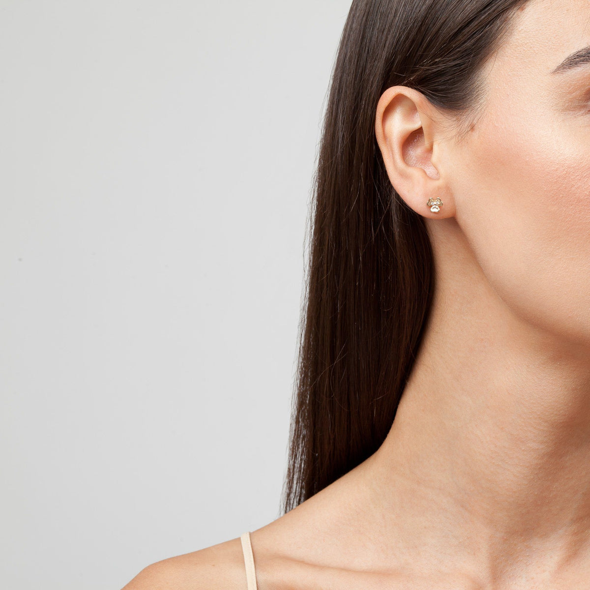 Clover Stud Earrings On Model