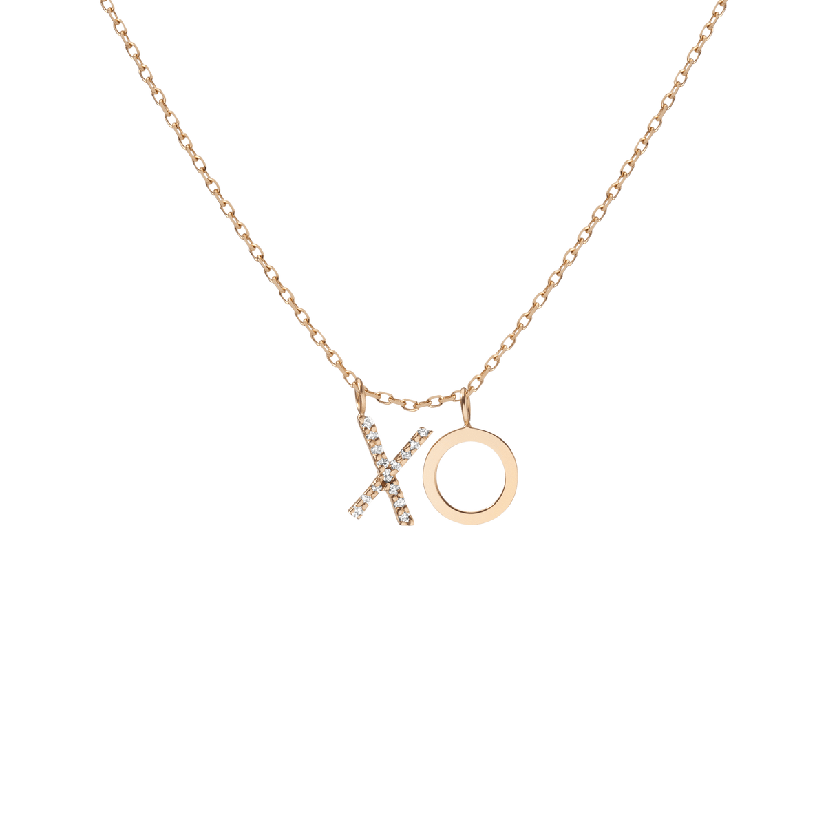 Double Mini Letter Charm Pendant with White Diamonds 14K 18K Yellow Gold -A- -B- -C- -D- -E- -F- -G- -H- -I- -J- -K- -L- -M- -N- -O- -P- -Q- -R- -S- -T- -U- -V- -W- -X- -Y- -Z- First