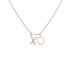 Double Mini Letter Charm Pendant with White Diamonds