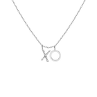 Double Mini Letter Charm Pendant with White Diamonds