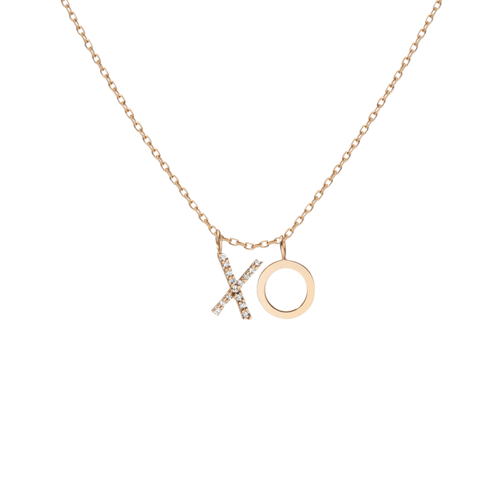 Double Mini Letter Charm Pendant with White Diamonds 14K 18K Yellow Gold -A- -B- -C- -D- -E- -F- -G- -H- -I- -J- -K- -L- -M- -N- -O- -P- -Q- -R- -S- -T- -U- -V- -W- -X- -Y- -Z- First