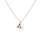 Double Mini Letter Charm Pendant with Black Diamonds