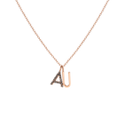 Double Mini Letter Charm Pendant with Black Diamonds