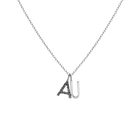 Double Mini Letter Charm Pendant with Black Diamonds