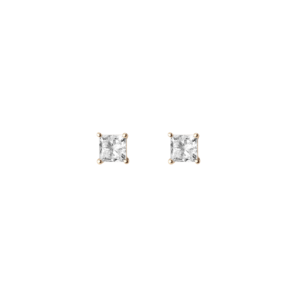 Large Diamond Studs Yellow Gold Vermeil 14k Yellow Gold 18k Yellow Gold White Diamonds   First Single | Pair |