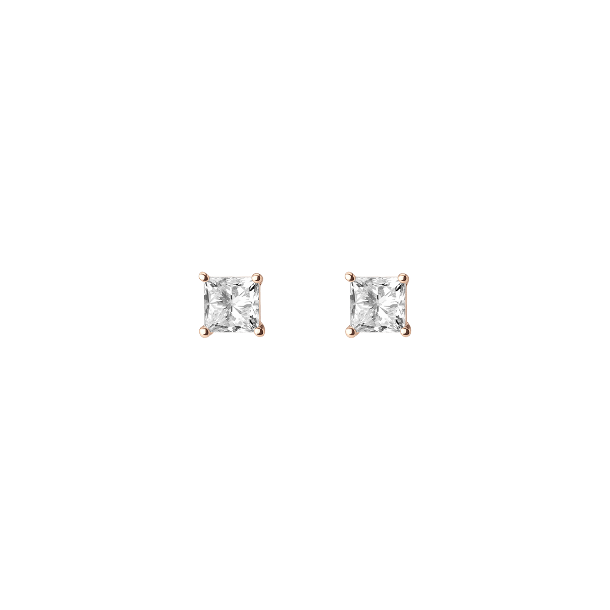 Large Diamond Studs Rose Gold Vermeil 14k Rose Gold 18k Rose Gold White Diamonds   First Single | Pair |