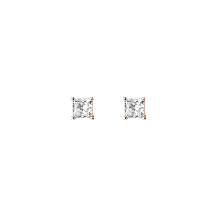 Large Diamond Studs Rose Gold Vermeil 14k Rose Gold 18k Rose Gold White Diamonds   First Single | Pair |