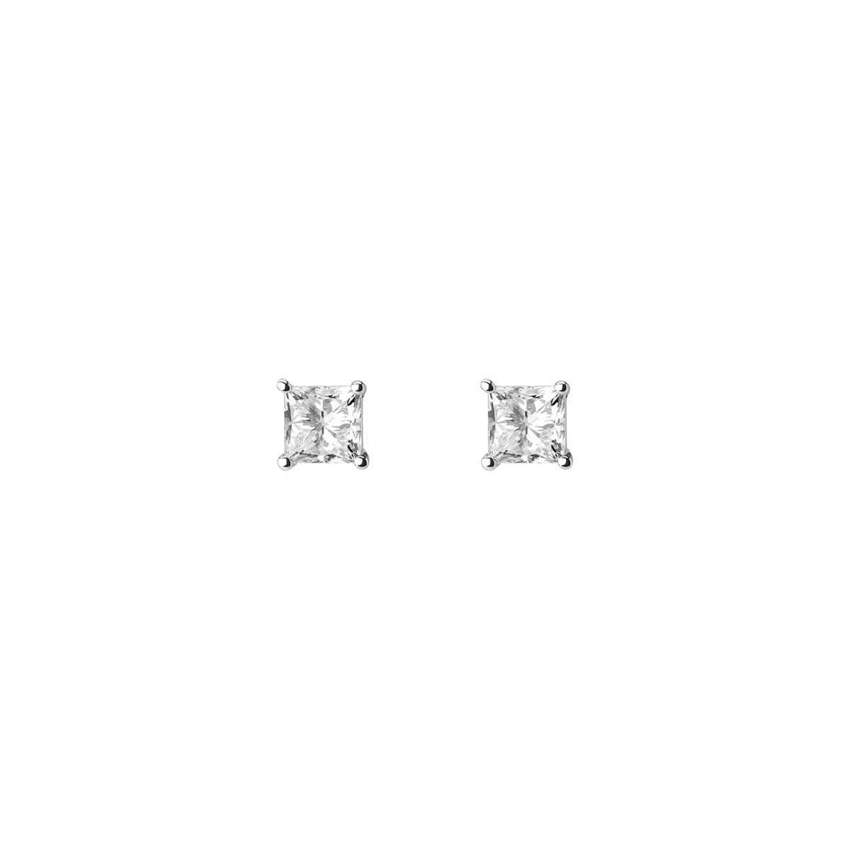 Large Diamond Studs White Gold Vermeil 14k White Gold 18k White Gold White Diamonds   First Single | Pair |