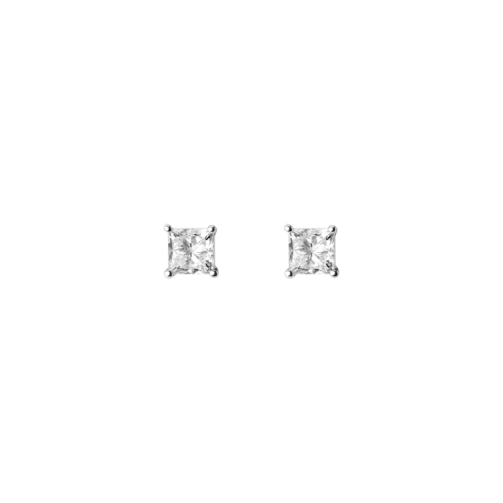 Large Diamond Studs White Gold Vermeil 14k White Gold 18k White Gold White Diamonds   First Single | Pair |