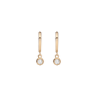 Huggie Earrings with Bezel