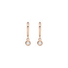 Huggie Earrings with Bezel