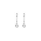 Huggie Earrings with Bezel