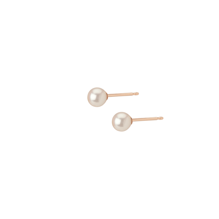 Pearl Studs Rose Gold Vermeil 14k Rose Gold 18k Rose Gold First Single | Pair |