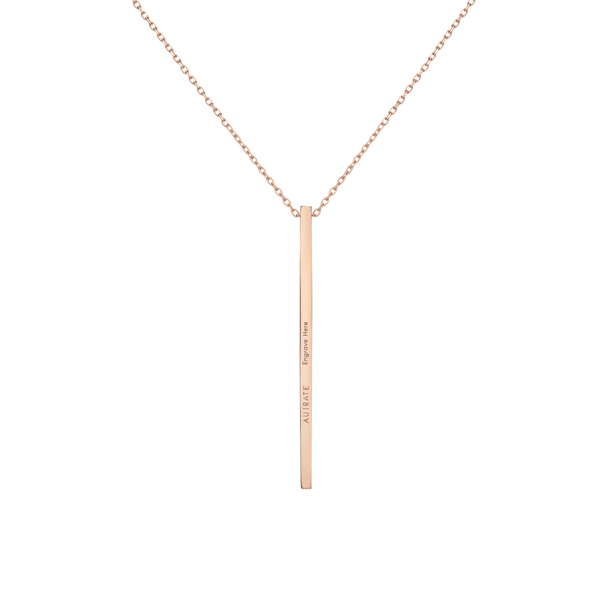Long Gold Bar Drop Necklace Rose Gold Vermeil 14k Rose Gold 18k Rose Gold