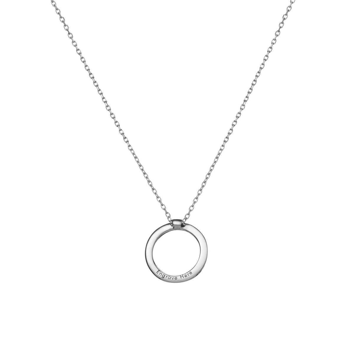 Solid Circle Necklace White Gold Vermeil 14k White Gold 18k White Gold