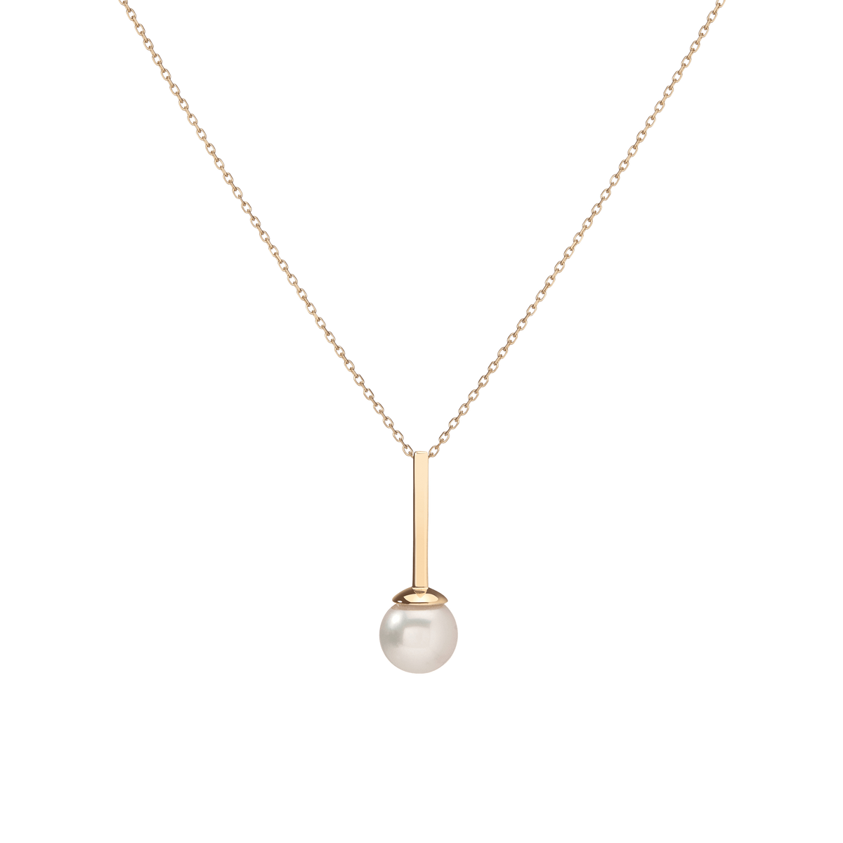 Proud Simple Pearl Pendant Yellow Gold Vermeil 14k Yellow Gold 18k Yellow Gold First