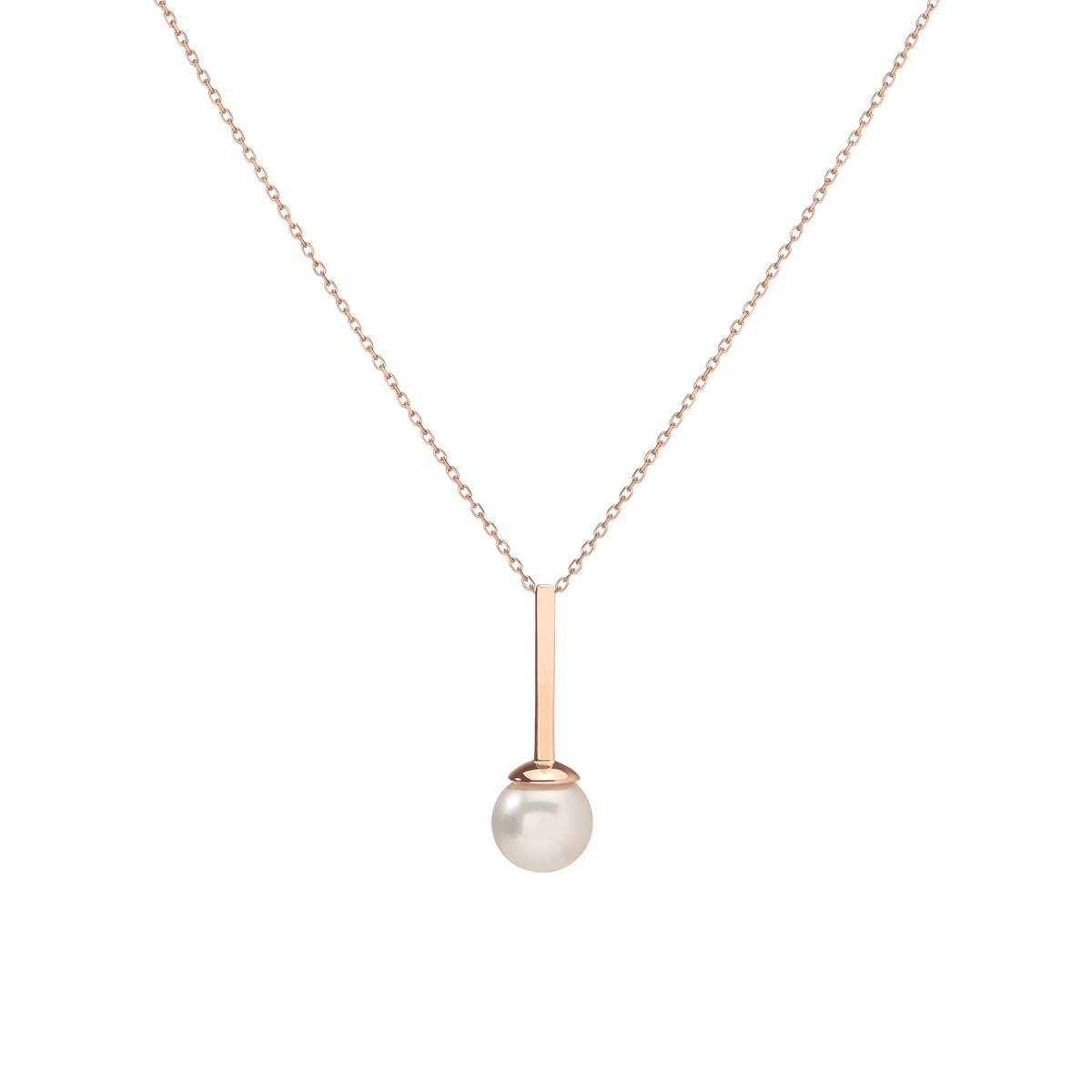 Proud Simple Pearl Pendant Rose Gold Vermeil 14k Rose Gold 18k Rose Gold First