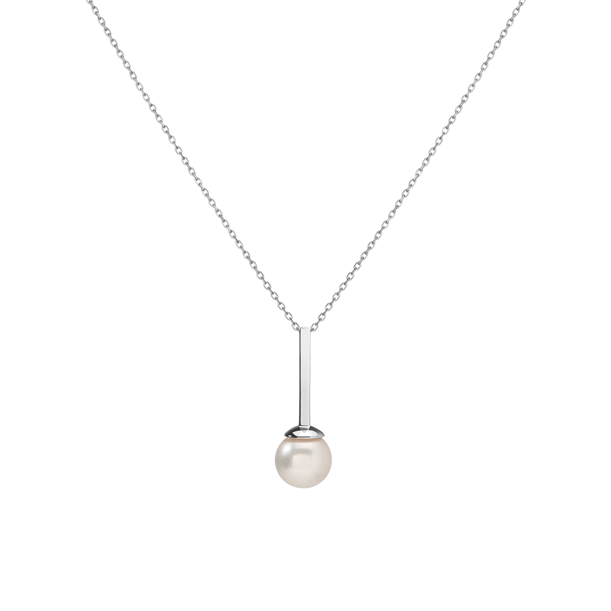 Proud Simple Pearl Pendant White Gold Vermeil 14k White Gold 18k White Gold First
