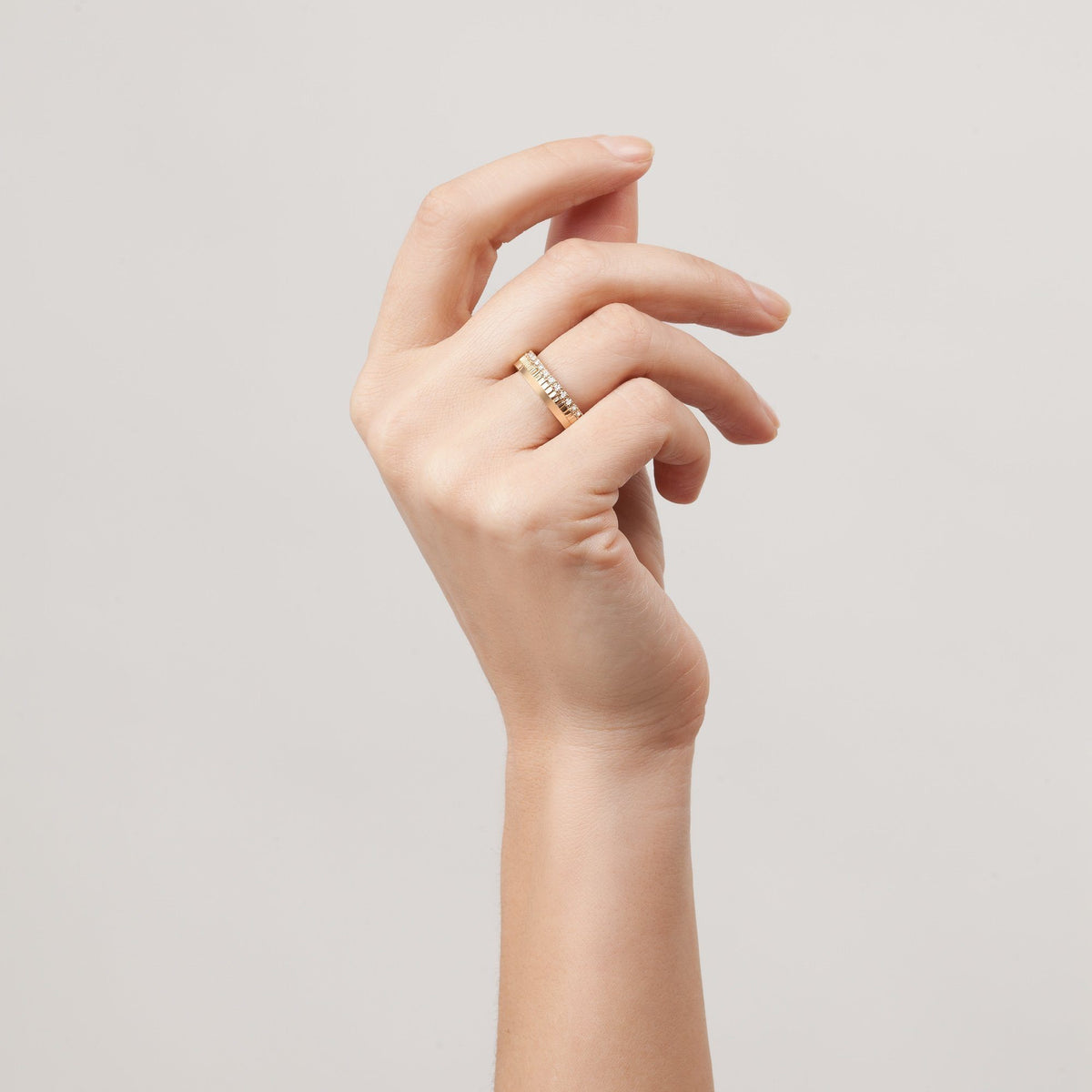 Diamond Infinity Ring On Model