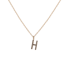 Mini Letter Charm Pendant with Black Diamonds