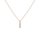 Mini Letter Charm Pendant with Black Diamonds
