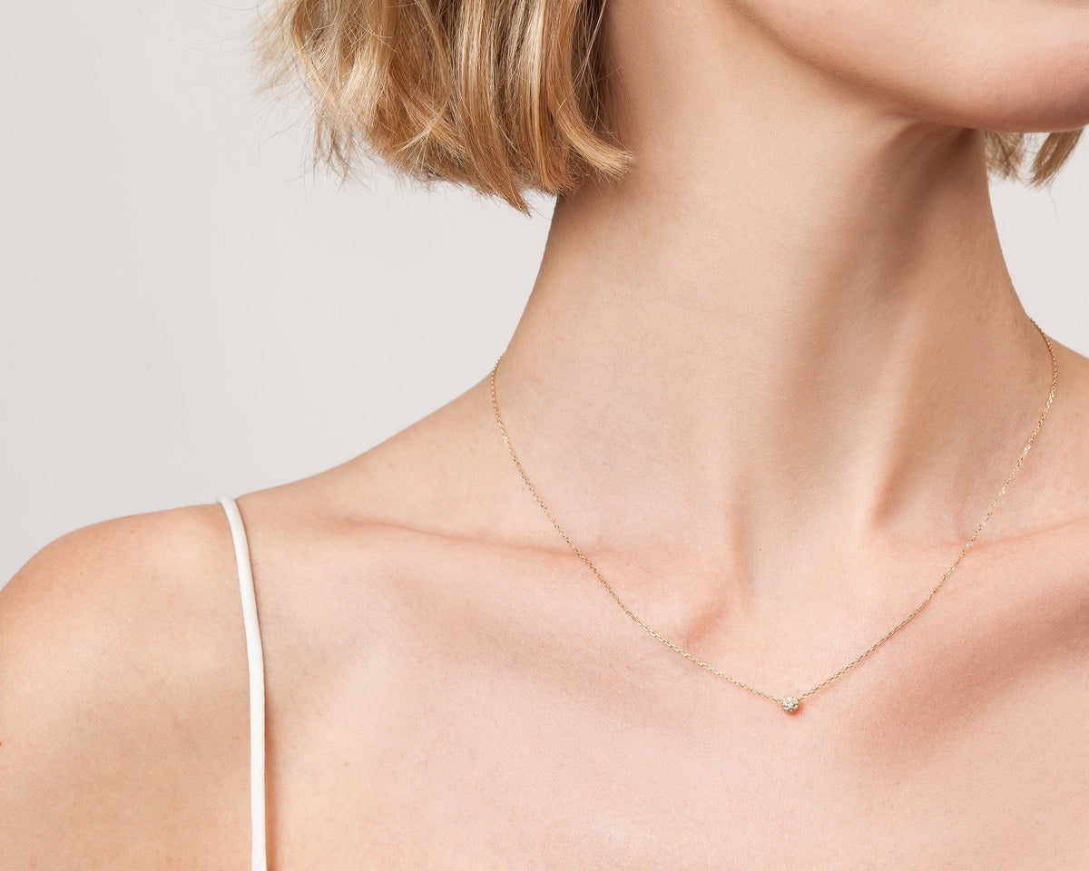 Diamond Ball Pendant On Model