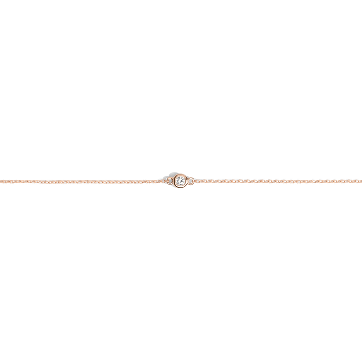 Diamond Bezel Bracelet Rose Gold Vermeil 14k Rose Gold 18k Rose Gold First