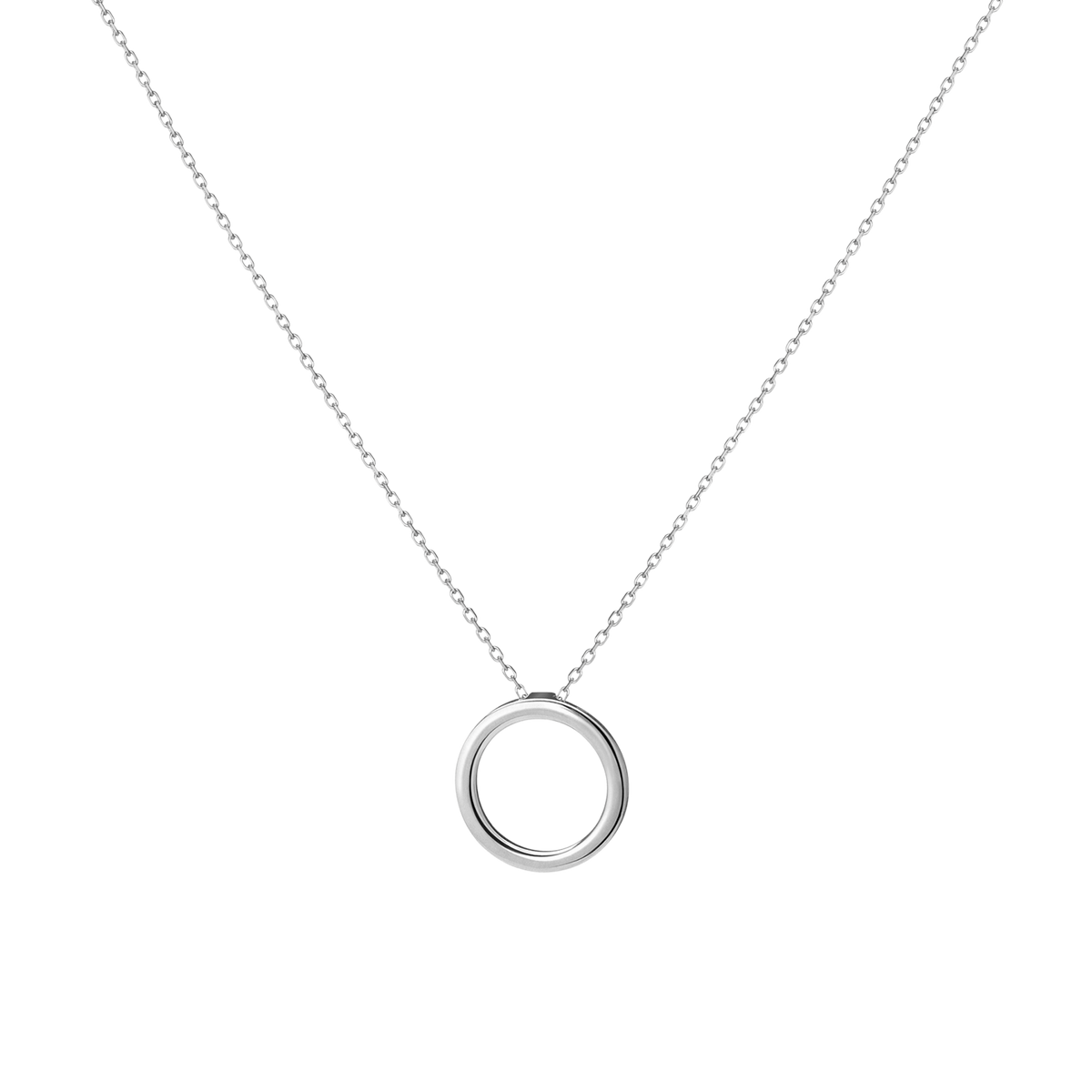 Solid Circle Necklace White Gold Vermeil 14k White Gold 18k White Gold First
