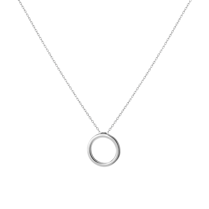 Solid Circle Necklace White Gold Vermeil 14k White Gold 18k White Gold First