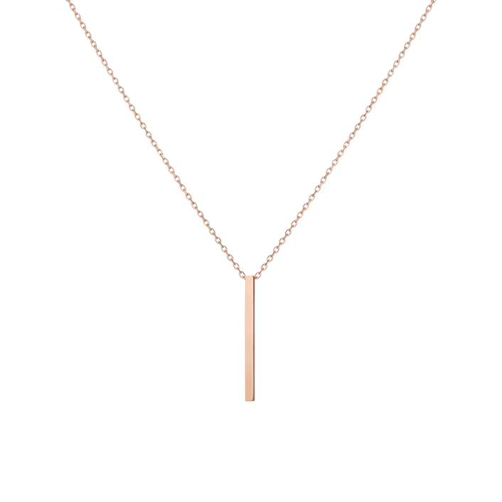 Short Gold Bar Drop Necklace Rose Gold Vermeil 14k Rose Gold 18k Rose Gold First
