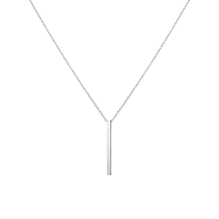 Short Gold Bar Drop Necklace White Gold Vermeil 14k White Gold 18k White Gold First