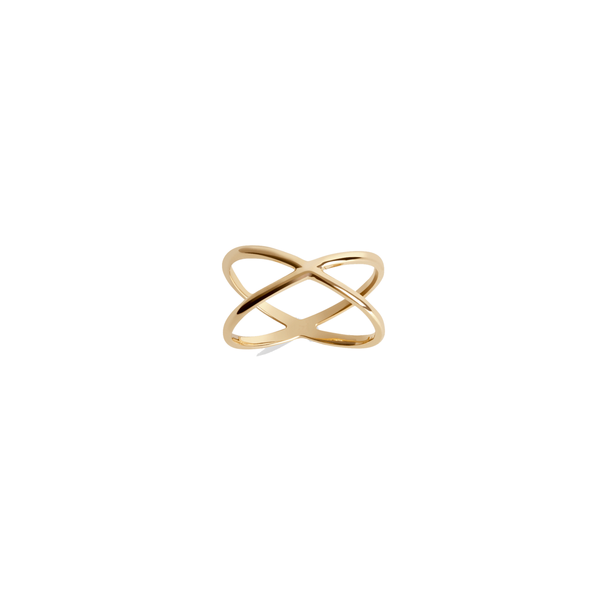 X Ring Yellow Gold Vermeil 14k Yellow Gold 18k Yellow Gold  Front First