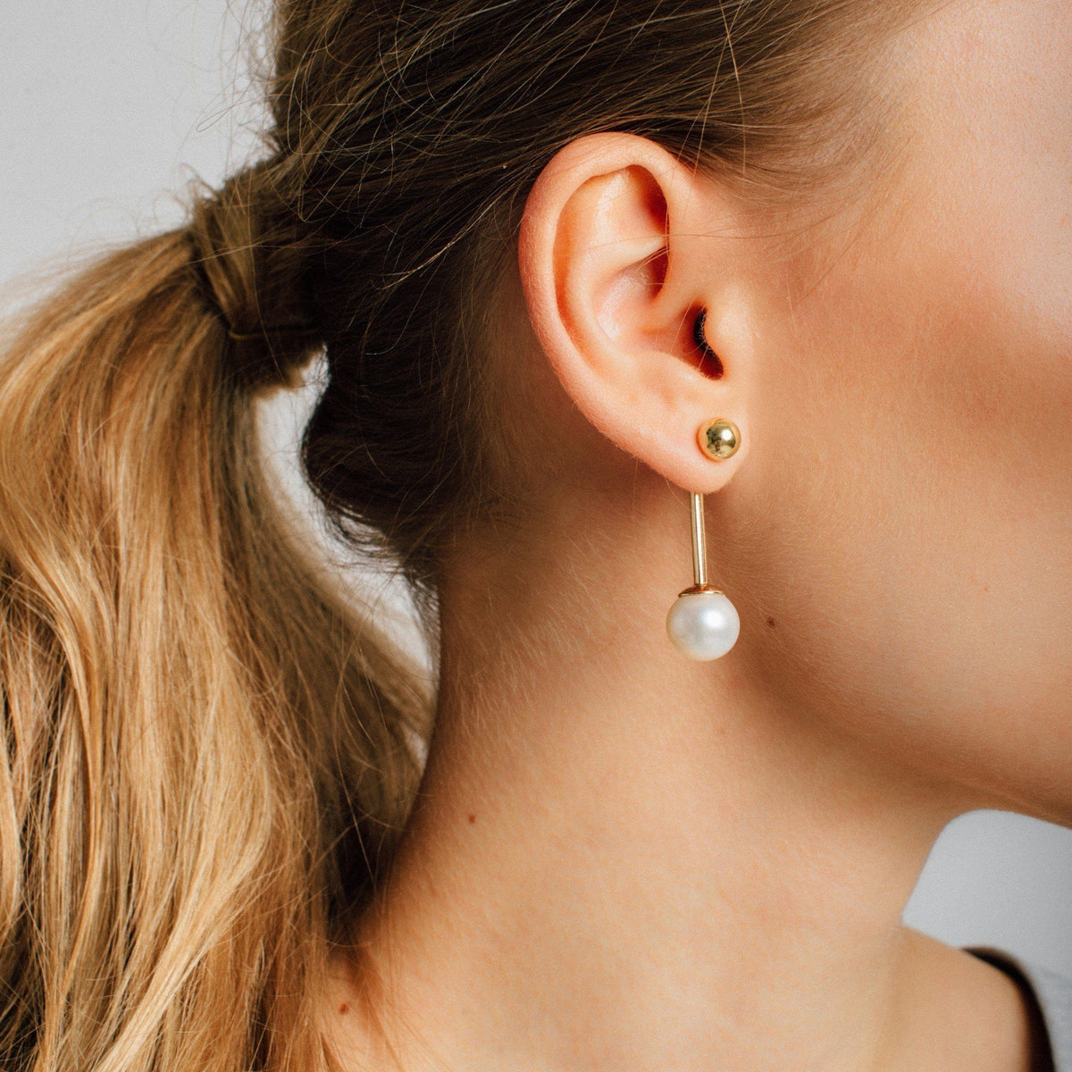 Asymmetric Pearl Ear Jacket   Model Pair | Single |