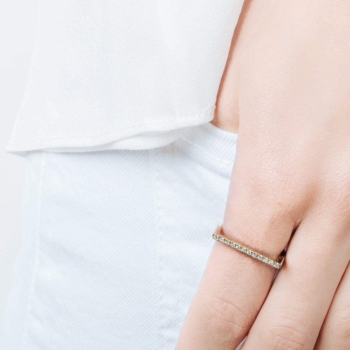Diamond Bar Square Ring    Model