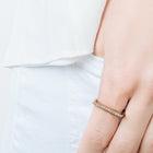 Diamond Bar Square Ring with White Diamonds