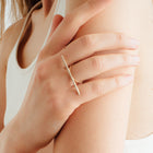 Diamond Bar Ring With White Diamonds