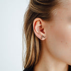 Icon Earring with White Diamonds