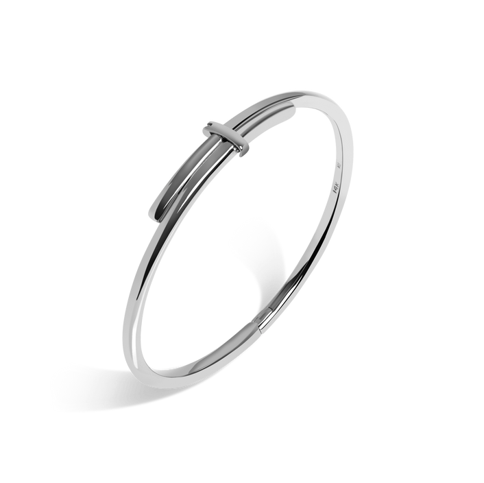 Crossover Bracelet Sterling Silver White Gold Vermeil 14k White Gold 18k White Gold Half Side Front First