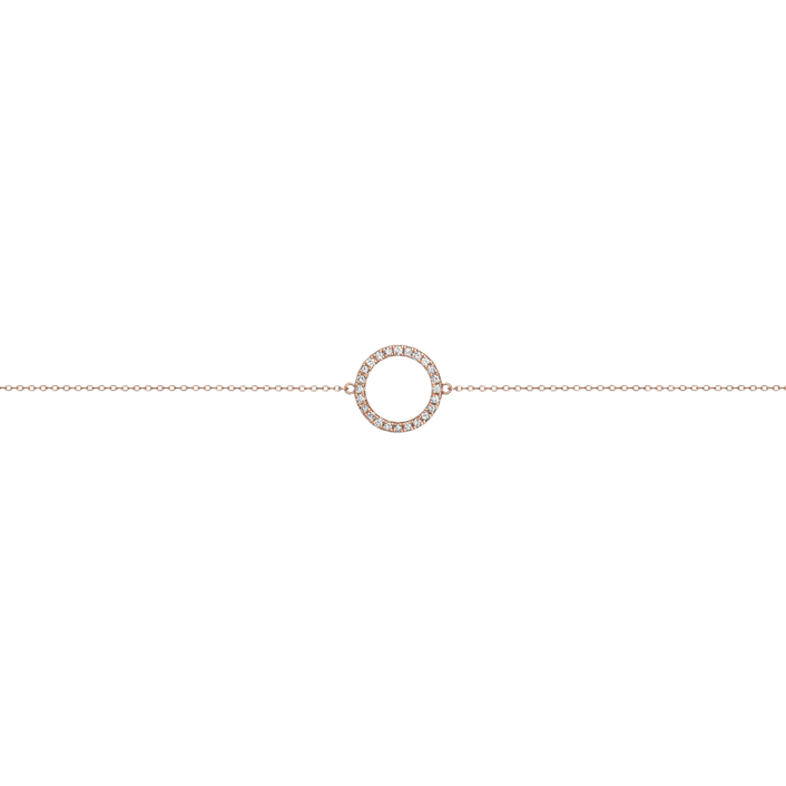 Diamond Circle Bracelet Rose Gold Vermeil 14k Rose Gold 18k Rose Gold White Diamonds  First