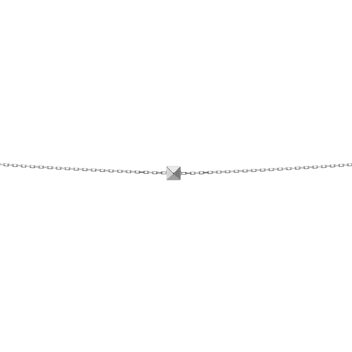 Mini Charm Pyramid Bracelet White Gold Vermeil 14k White Gold 18k White Gold     Front First