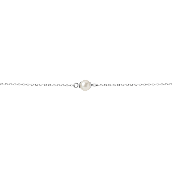 Simple Pearl Bracelet Sterling Silver White Gold Vermeil 14k White Gold 18k White Gold    Front First