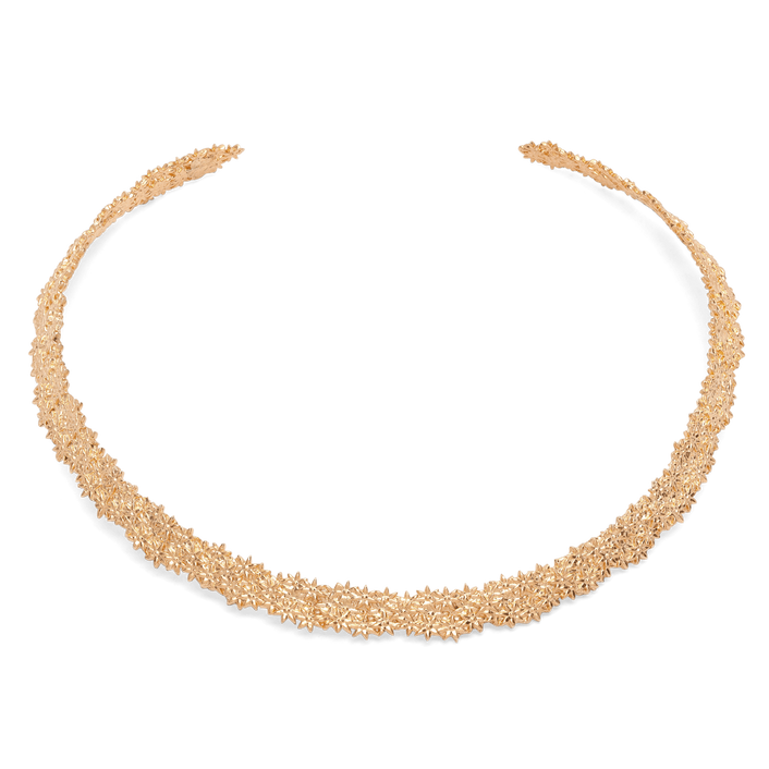 Flower Necklace Closed Rose Gold Vermeil 14k Rose Gold 18k Rose Gold Laid down First