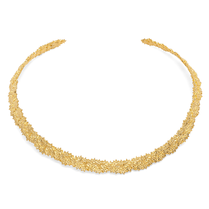 Flower Necklace Closed Yellow Gold Vermeil 14k Yellow Gold 18k Yellow Gold   Front First