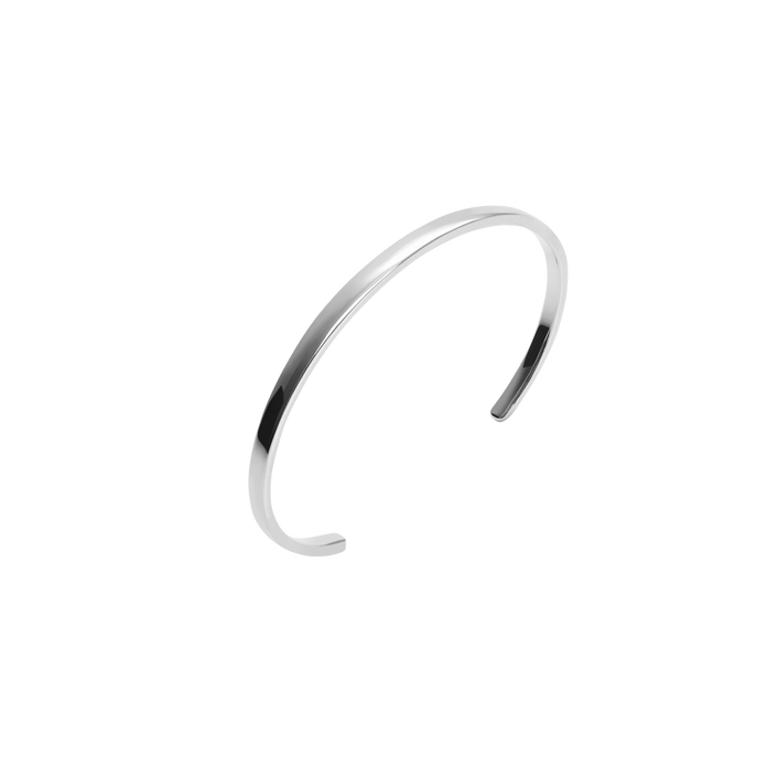 Skinny Cuff Sterling Silver White Gold Vermeil 14k White Gold 18k White Gold Half Side   Front First