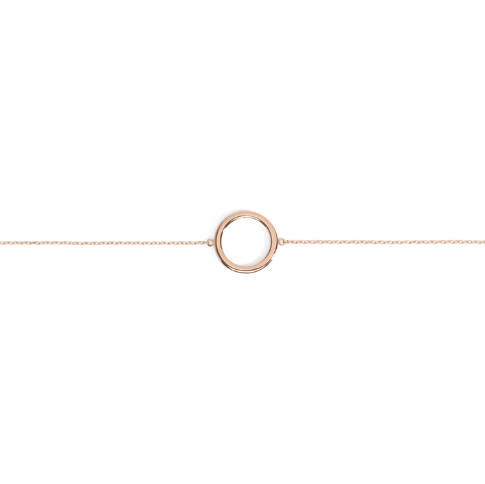Solid Circle Bracelet Rose Gold Vermeil 14k Rose Gold 18k Rose Gold     Front First