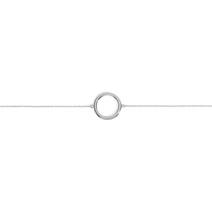 Solid Circle Bracelet Sterling Silver White Gold Vermeil 14k White Gold 18k White Gold     Front First