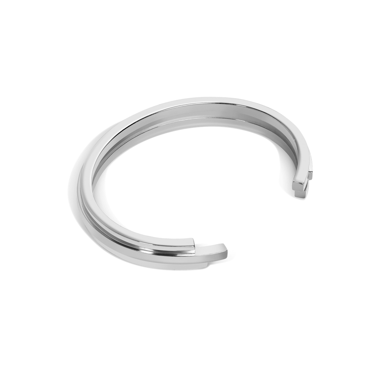 Tribar Cuff Sterling Silver White Gold Vermeil 14k White Gold 18k White Gold Laid down