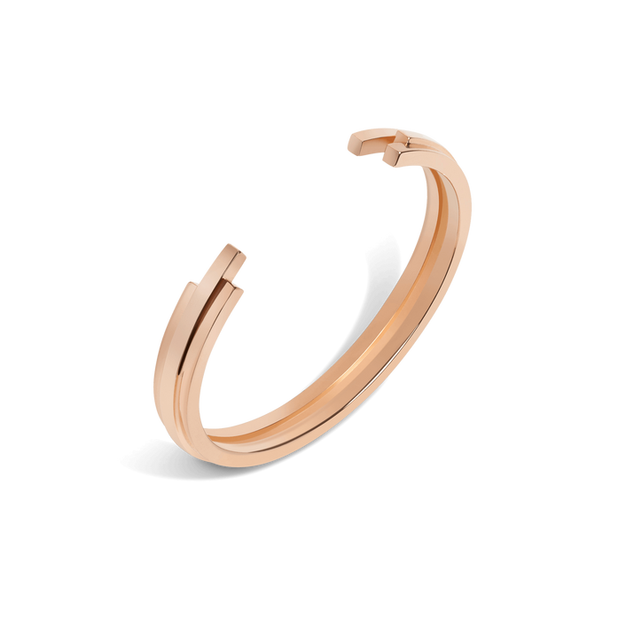 Tribar Cuff Rose Gold Vermeil 14k Rose Gold 18k Rose Gold Half Side   Front First