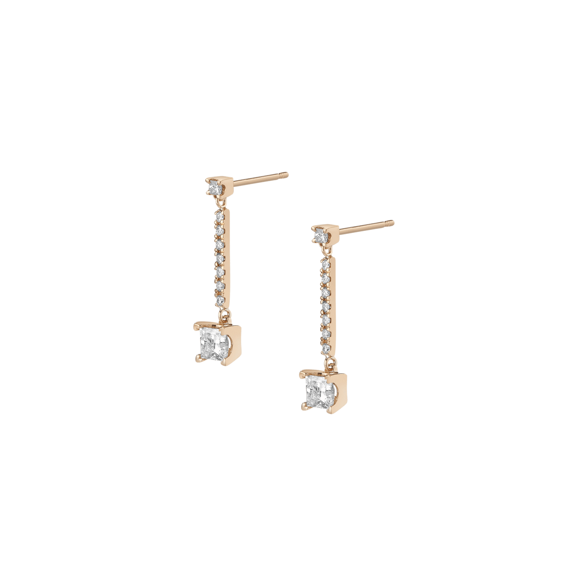 Asymmetric Diamond Earrings Yellow Gold Vermeil 14k Yellow Gold 18k Yellow Gold White Diamonds Half Side   Pair | Single |