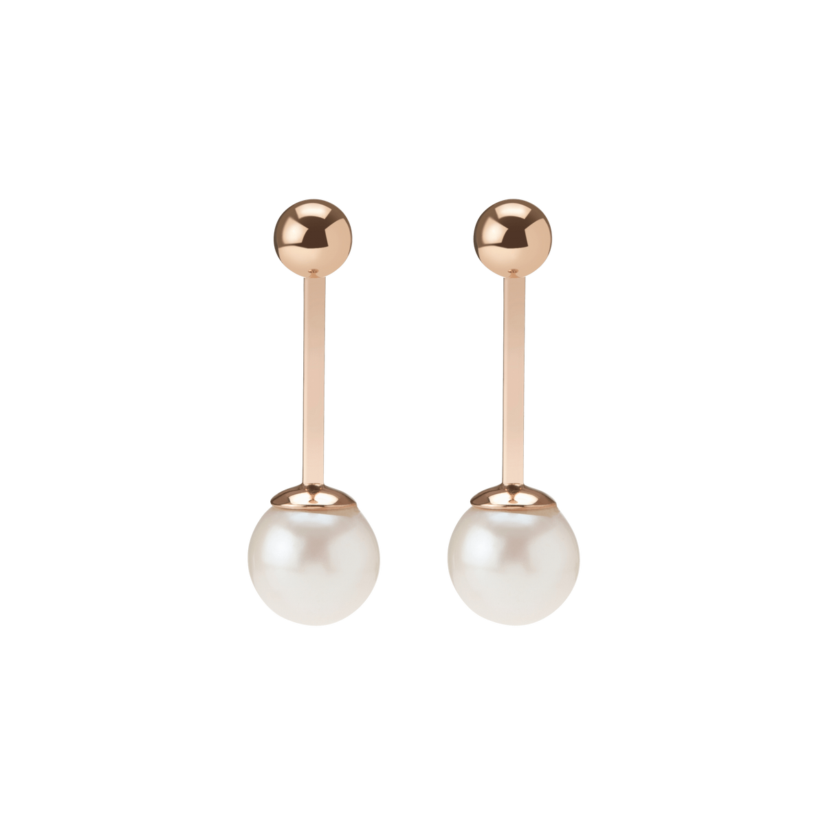 Asymmetric Pearl Ear Jacket Rose Gold Vermeil 14k Rose Gold 18k Rose Gold    Front First Pair | Single |